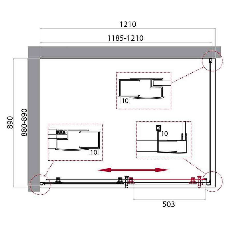 Душевой уголок BelBagno UNO-195-AH-1-120/90-P-Cr 120x90, профиль хром, стекло рифленое