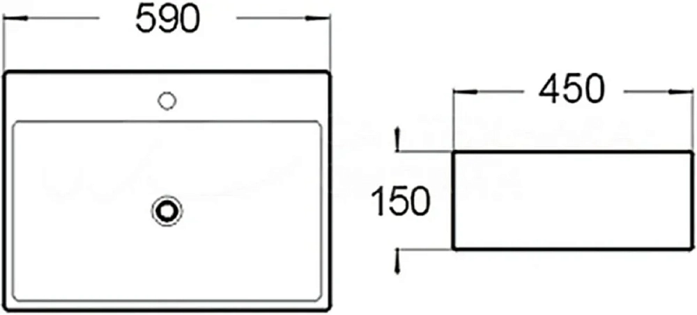 Раковина накладная SantiLine SL-1002 белый