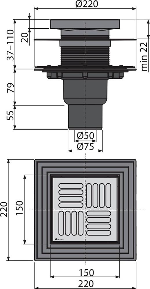 Душевой трап AlcaPlast APV4444