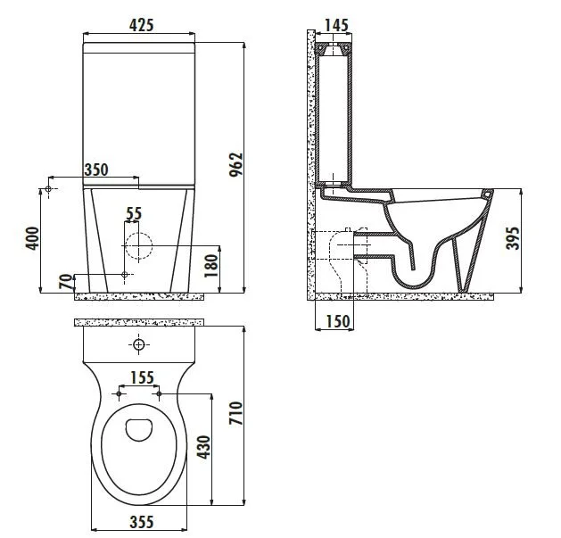 Напольный унитаз Creavit Amorf AF311/AF410/IT1050