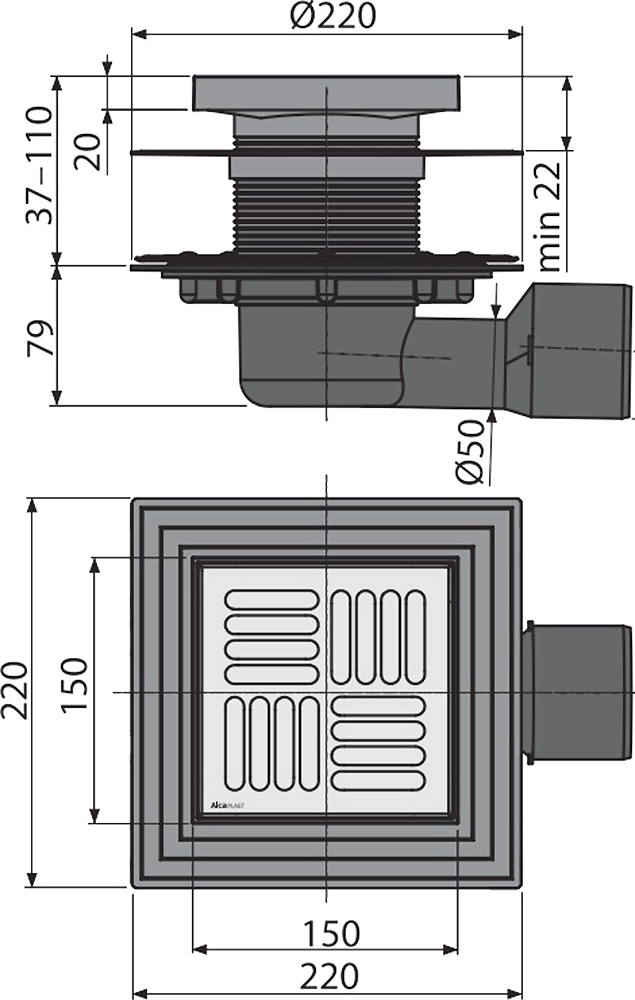 Душевой трап AlcaPlast APV3444