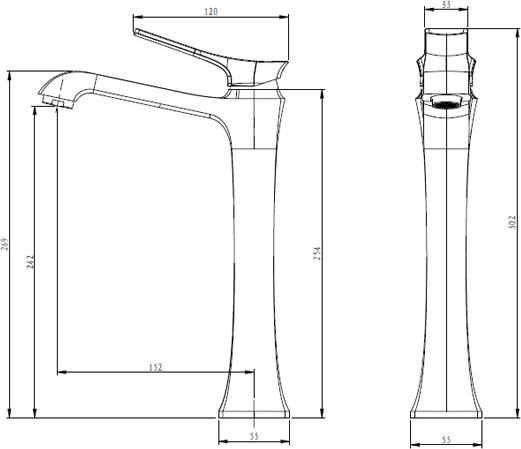 Смеситель для раковины Comforty FC066B-CCT 00-00004521, хром