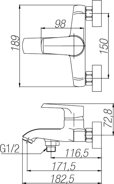 Смеситель Paulmark Leipzig Le112007 для ванны с душем