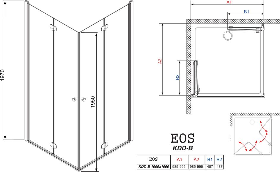 Душевой уголок Radaway EOS KDD-B 100x100 прозрачное стекло