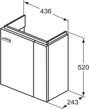 Тумба для комплекта 45 см Ideal Standard Connect Space C6747WG глянцевый белый