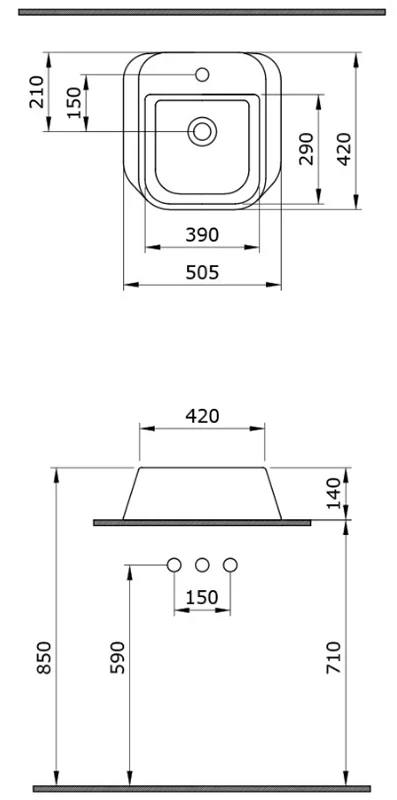 Раковина накладная Bocchi Firenze 1074-002-0126 белый