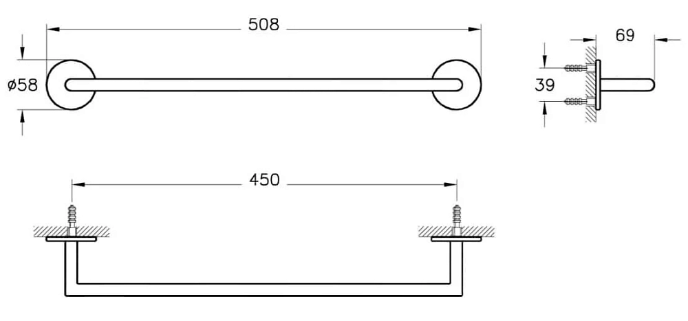 Полотенцедержатель VitrA Origin A4488636 черный