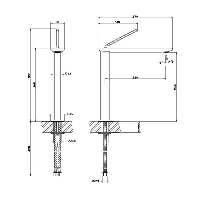 Смеситель для раковины Gessi iSpa 41003#031, хром