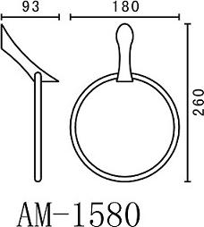 Полотенцедержатель Art&Max Elegant AM-E-1580, хром