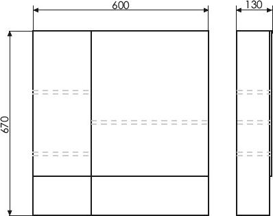 Зеркало-шкаф Comforty Ницца 60 00003120774, сосна лоредо