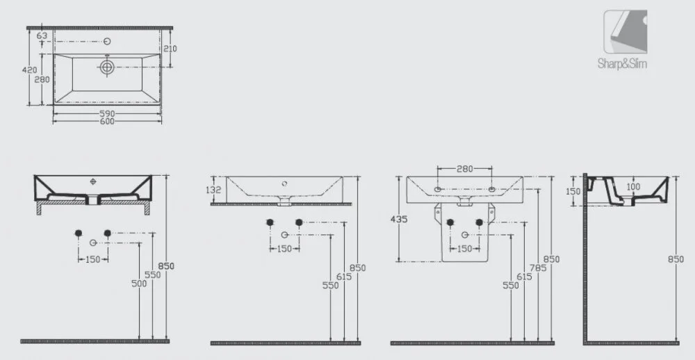 Раковина накладная Isvea SistemaZ Frame 10SF50060SV-2K бежевый