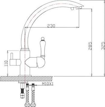 Смеситель Zorg Sanitary ZR 314 YF-33 чёрнЫЙ МЕТАЛЛИК для кухонной мойки