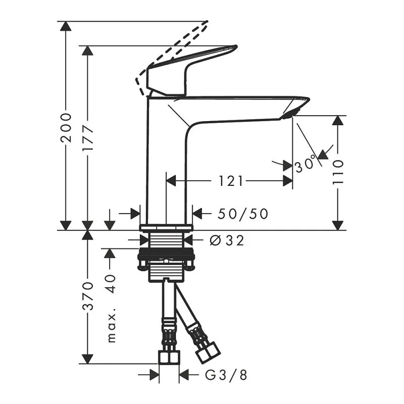 Смеситель для раковины Hansgrohe Logis 71255000 хром