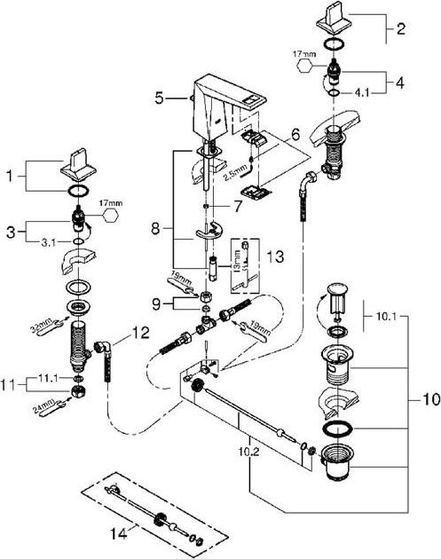 Смеситель для раковины Grohe Allure Brilliant 20342000