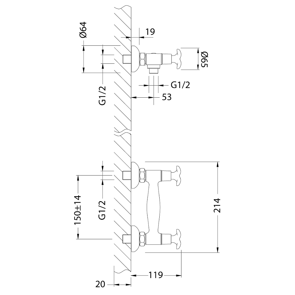 Смеситель для душа Lemark Partner LM0103C хром