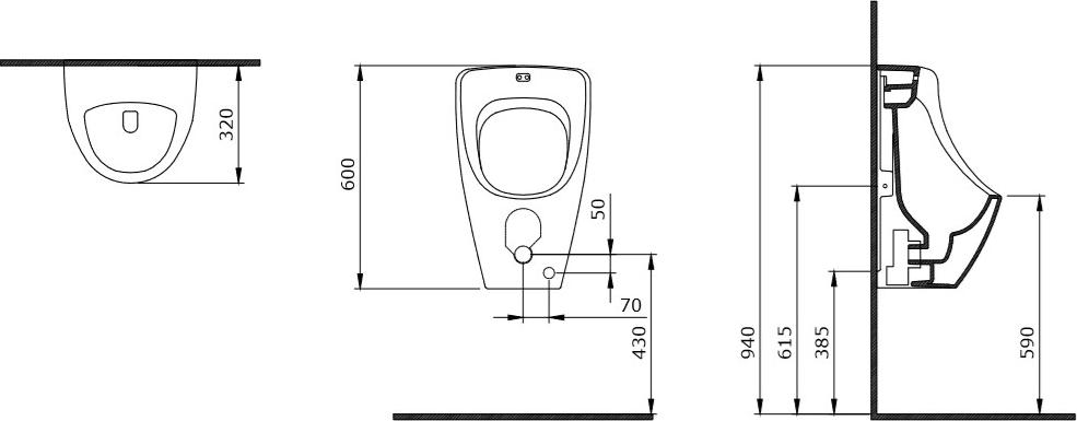 Писсуар Bocchi Taormina Arch 1383-004-0130, черный матовый