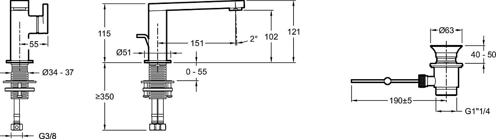 Смеситель для раковины Jacob Delafon Composed E73167-TT, титан