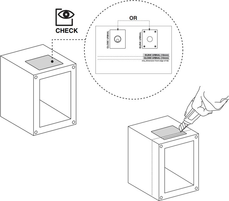 Комплект для установки панели Oli Globe Urinal 883087/879017