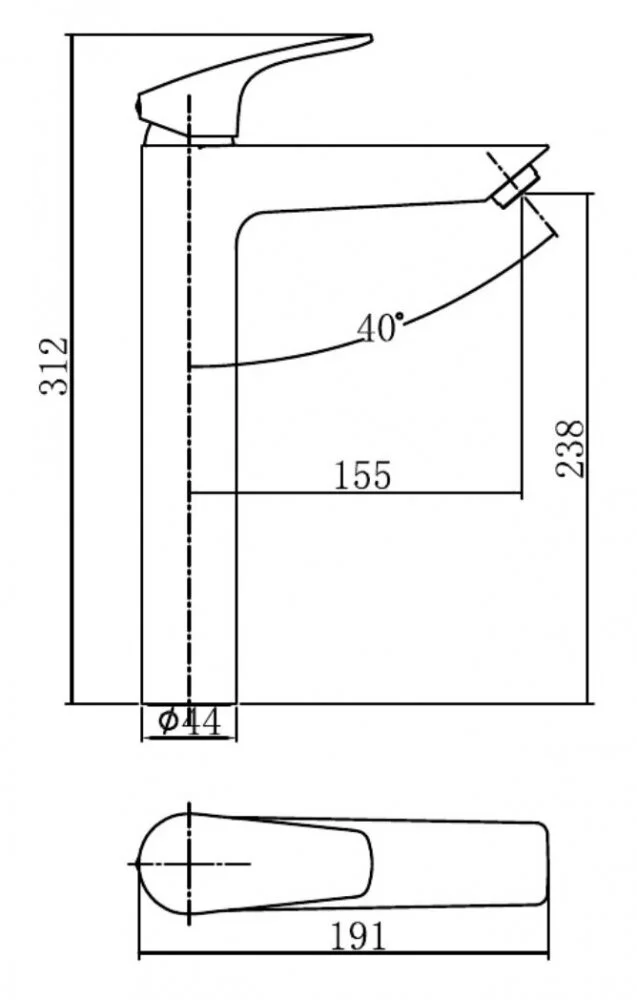 Смеситель для раковины Aquanet Static 261821 черный