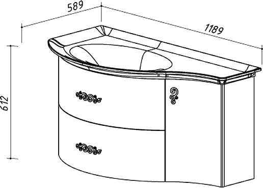 Мебельная раковина Belux Версаль 1200 L