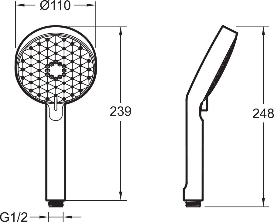 Ручной душ Jacob Delafon Awaken Geometric E72415-BN, никель