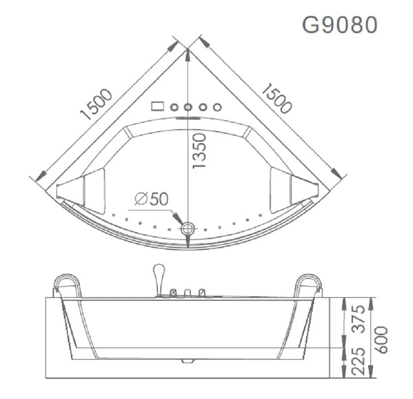 Акриловая ванна Gemy G9080 O белый