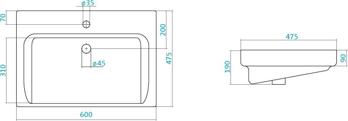 Раковина Santek Тигода 60 1.WH30.2.082