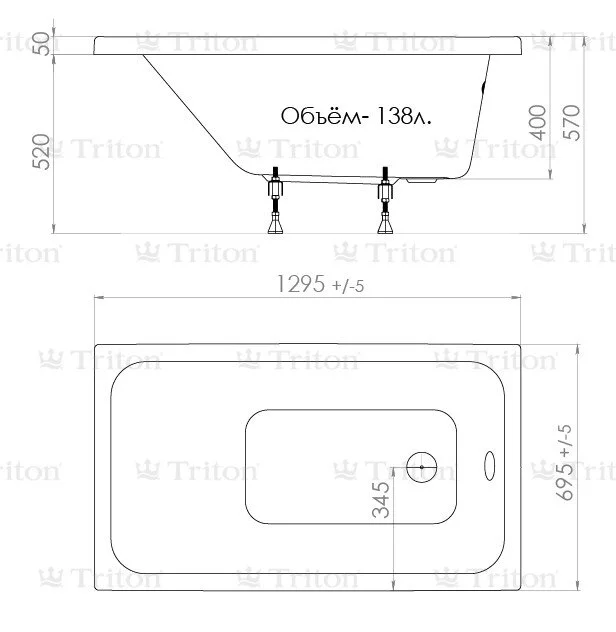 Акриловая ванна Triton Ультра Щ0000017401 белый