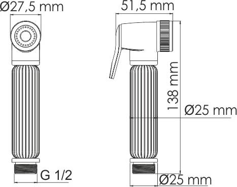 Гигиенический душ с фиксатором WasserKRAFT A139, тёмная бронза