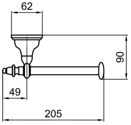 Держатель туалетной бумаги Webert Ottocento AM500801010 золото