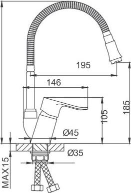 Смеситель для кухни с гибким изливом Frud R43101