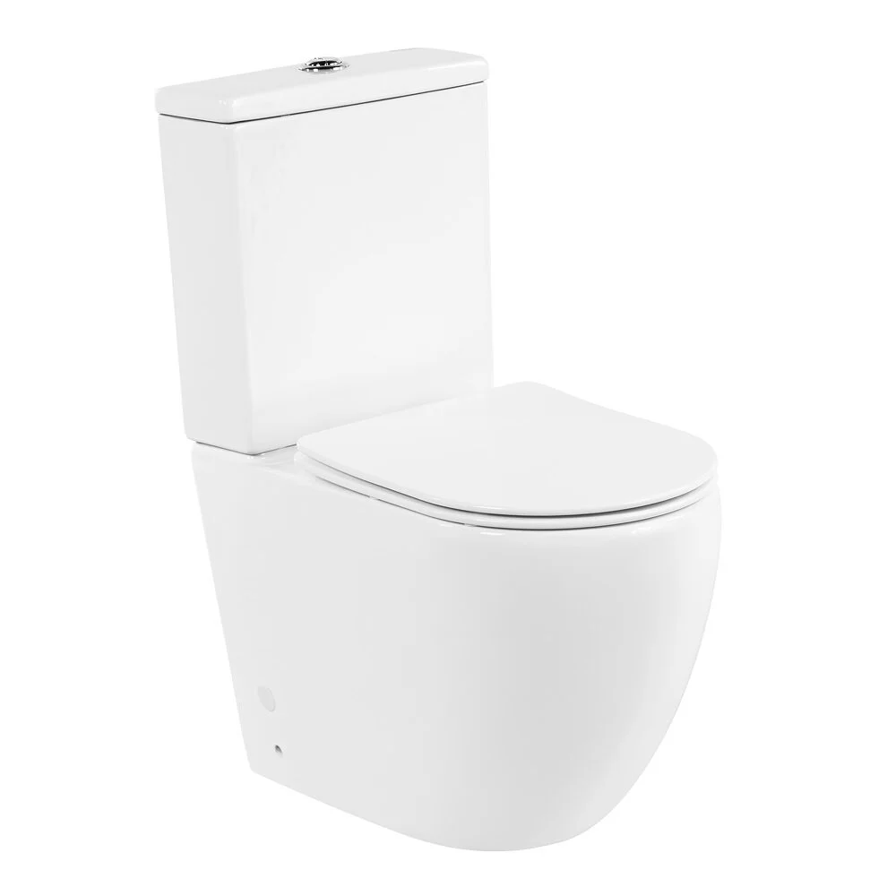 Напольный безободковый унитаз BelBagno Amanda BB051CPR/BB051T, белый, P-trap