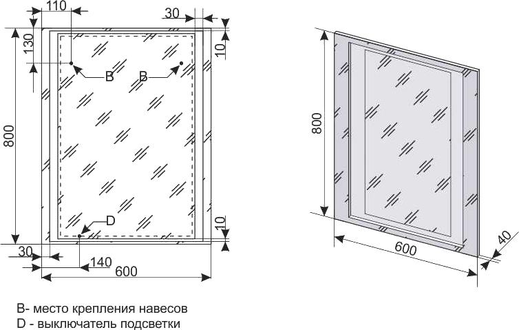 Зеркало Style Line Прованс 60 с подсветкой