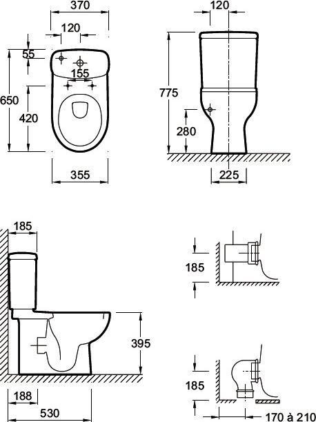 Чаша напольного унитаза Jacob Delafon Panache E1370-00