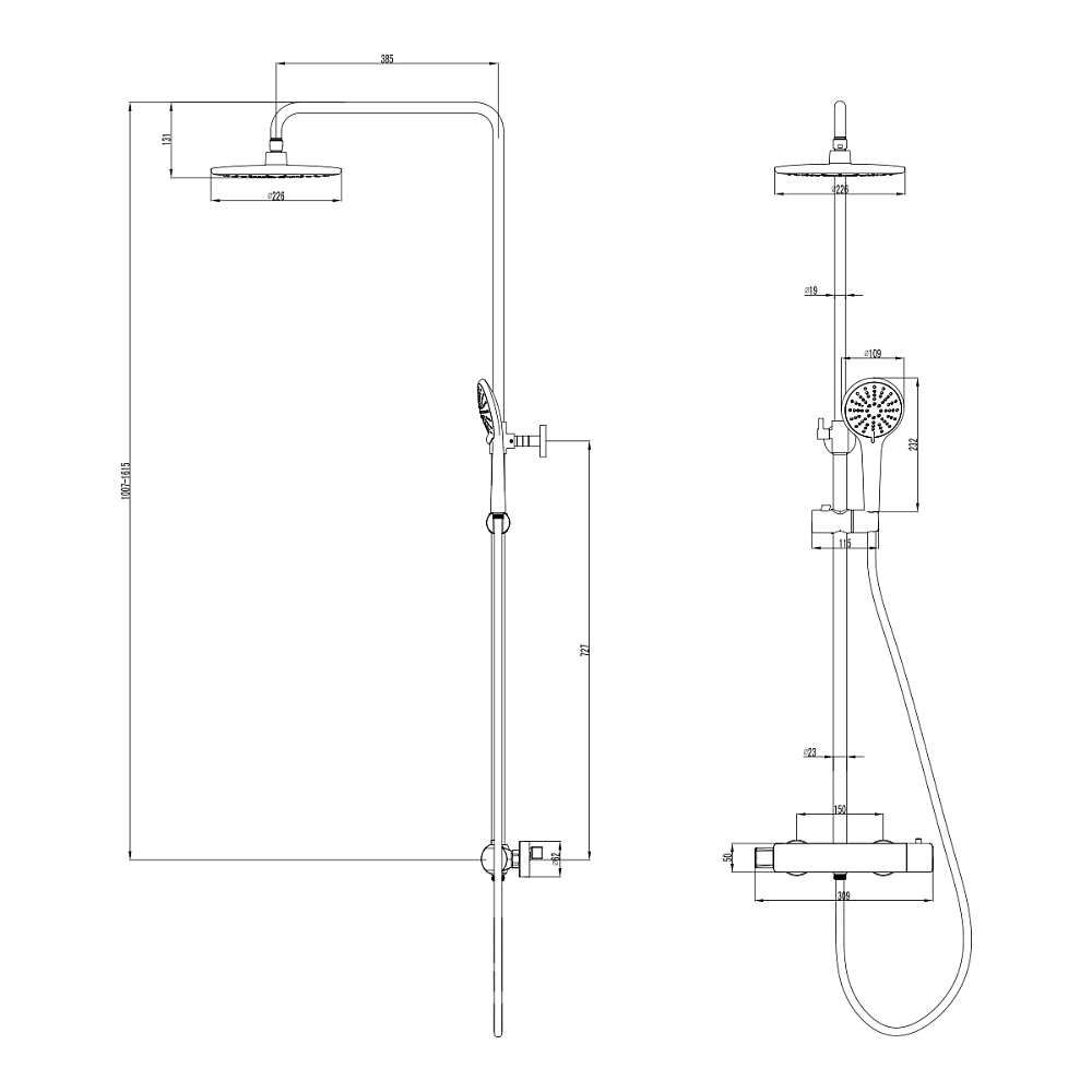 Душевая система Lemark Bronx LM3770BL черный