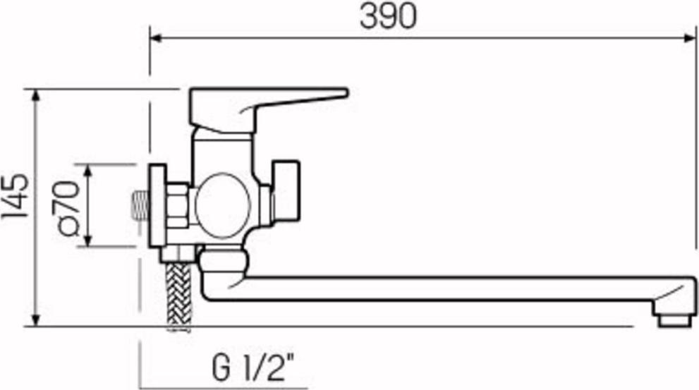 Смеситель для ванной РМС SL77BL-006E, черный