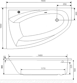 Акриловая ванна Excellent Aquaria Comfort 160x100 правая