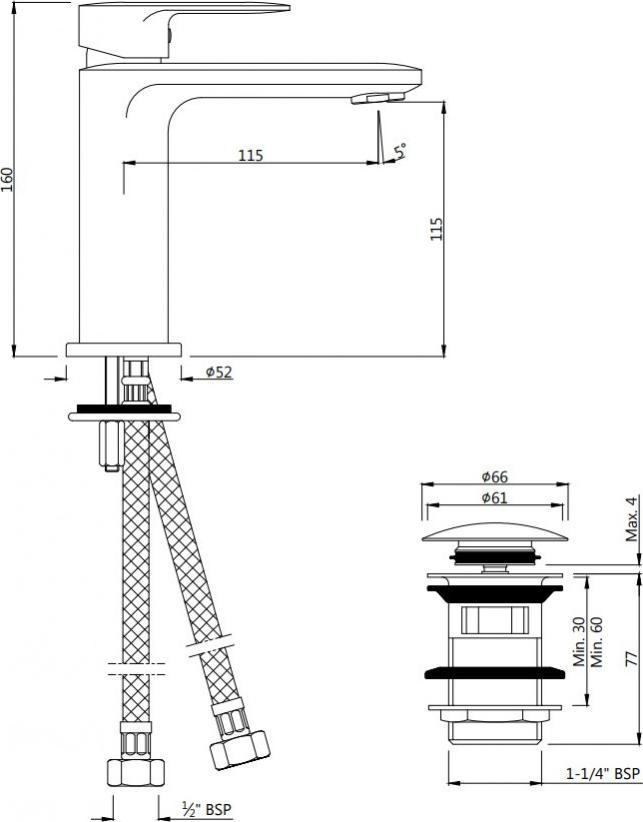 Смеситель для раковины Jaquar Opal Prime OPP-GDS-15011BPMCLW золото