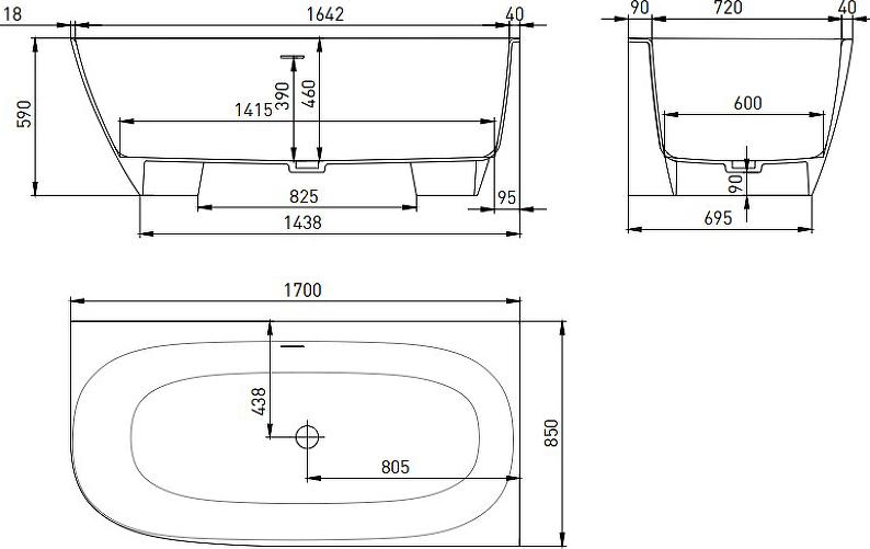 Ванна из искусственного камня Salini Sofia Corner 170x85 102524M правая, белый матовый