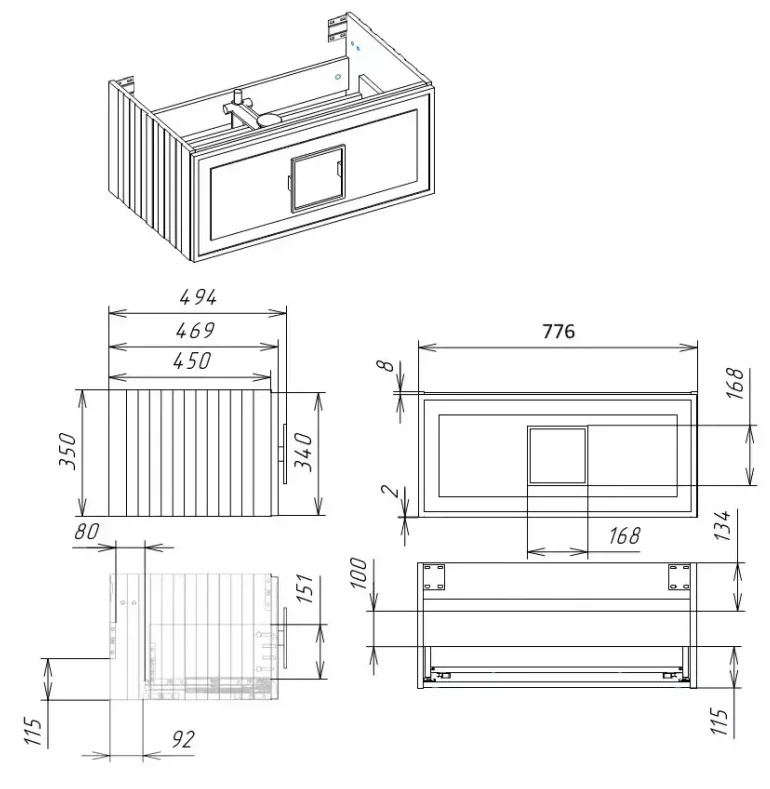 Тумба под раковину La Fenice Cubo FNC-01-CUB-B-80 белый