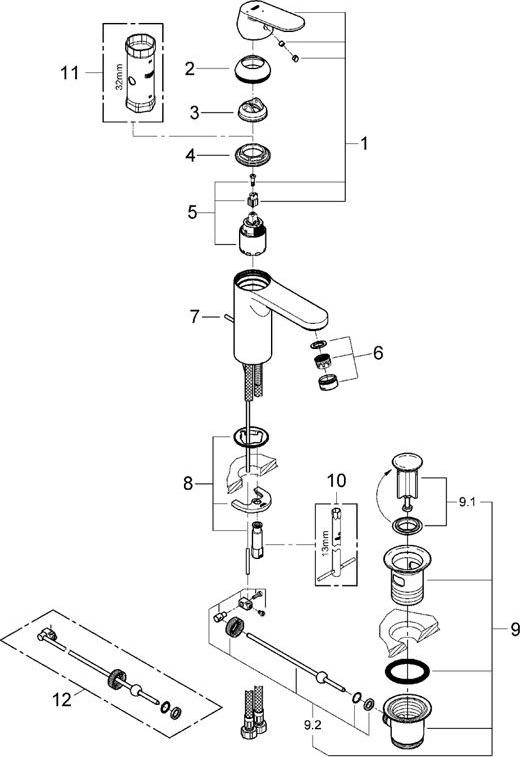 Смеситель для раковины Grohe Eurosmart Cosmopolitan 2339600E