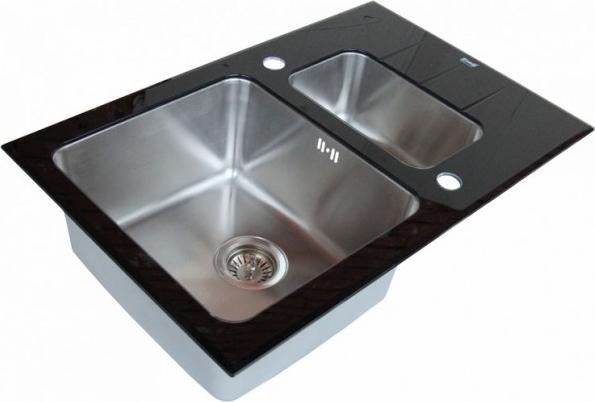 Кухонная мойка Zorg Inox Glass 78х50х21 GL-5078-2 -BLACK