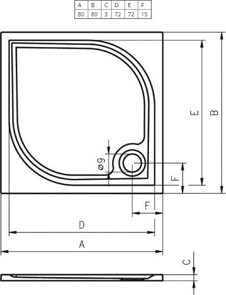 Душевой поддон Riho Kolping DB20 80x80 см белый + сифон, D004004005