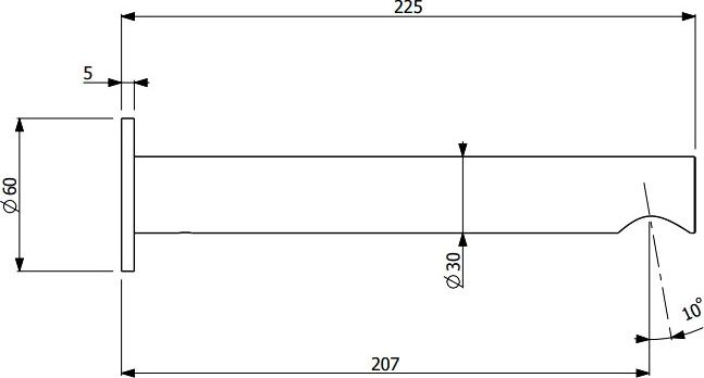 Излив для раковины Villeroy & Boch Dawn TVW10612A15361, хром