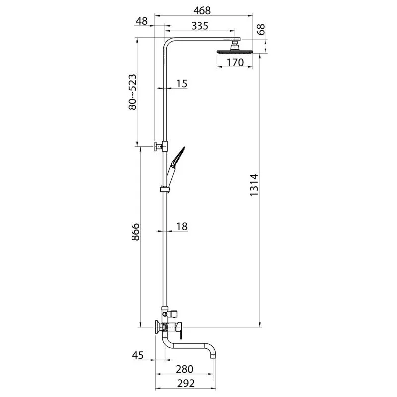 Душевая система Elghansa Shower Systems 2306683-2K (Set-17) хром