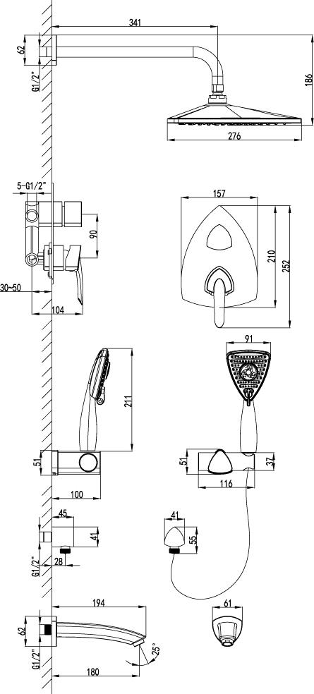 Душевой комплект Lemark Mars LM3522C