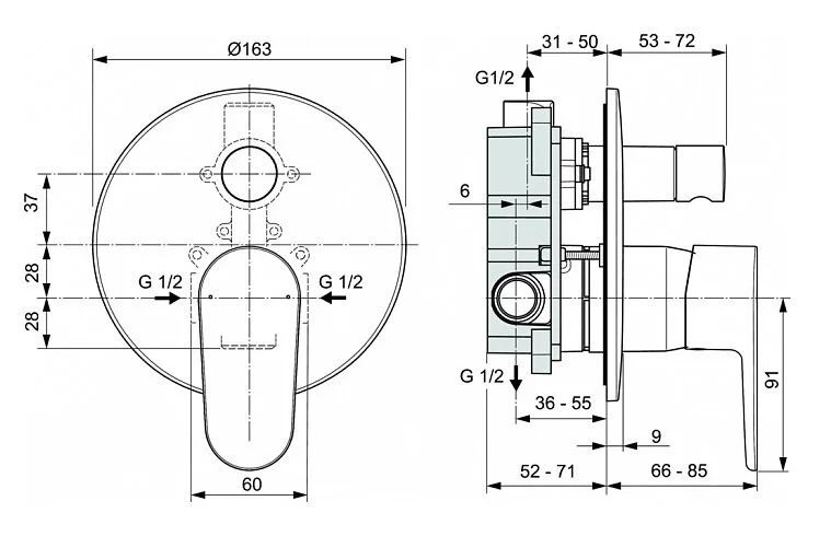 Смеситель для ванны с душем Ideal Standard Cerafine A7193AA хром