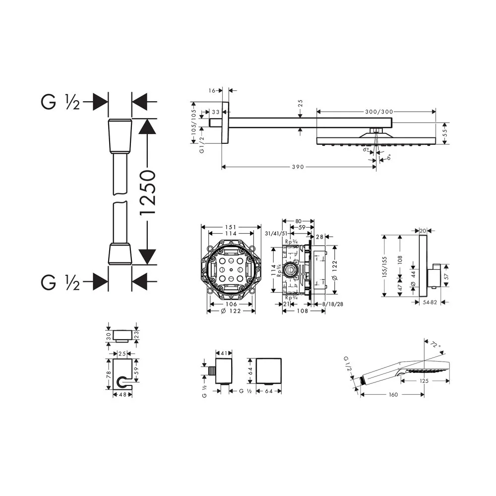 Душевая система Hansgrohe ShowerSelect 27939670 черный