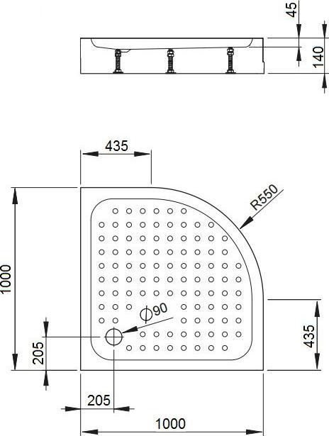 Поддон для душа 100x100 см Bravat Type-R2 Р210 , белый