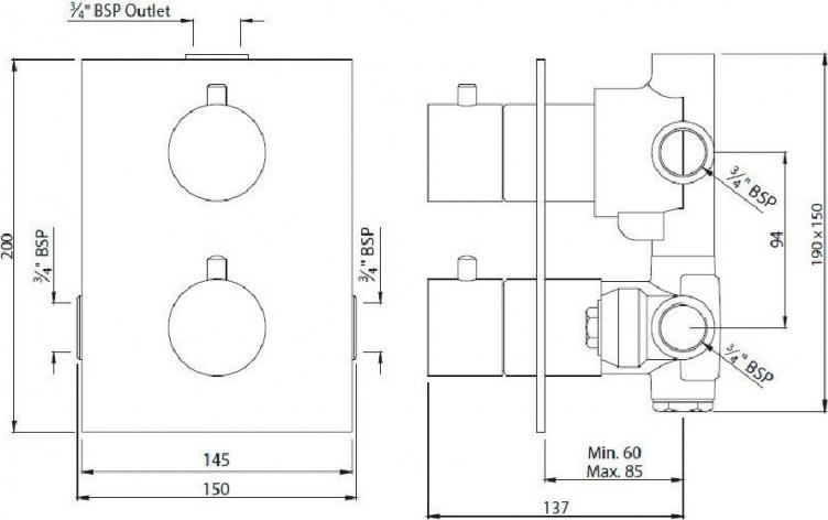 Термостат для ванны Jaquar Florentine FLR-CHR-5693, хром